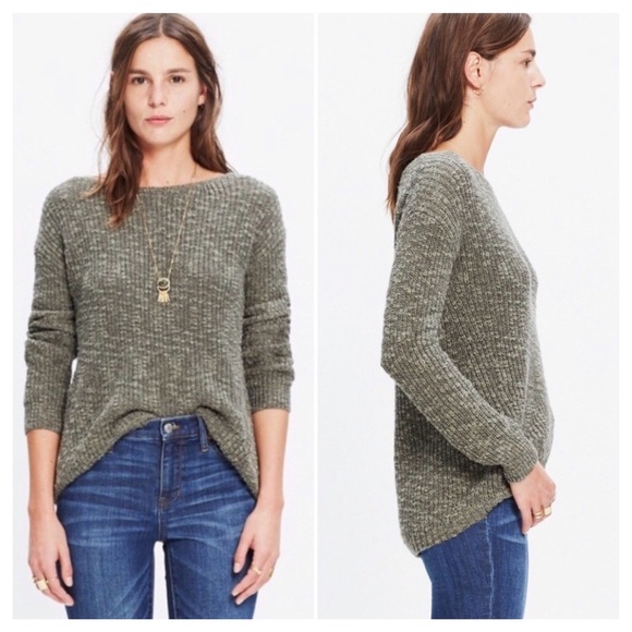 Madewell Sweaters - MADEWELL Knit Sweater Leftbank Marled Green Size M
